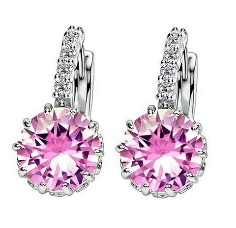 Swarovski Pink Ice in 18K White Gold Earrings
