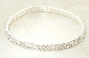 Swarovski Austrian Crystal Anklet in White Gold Overlay