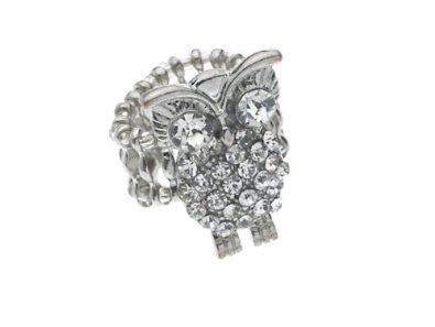 Austrian Crystal Owl Ring, Stretch Rolex Band