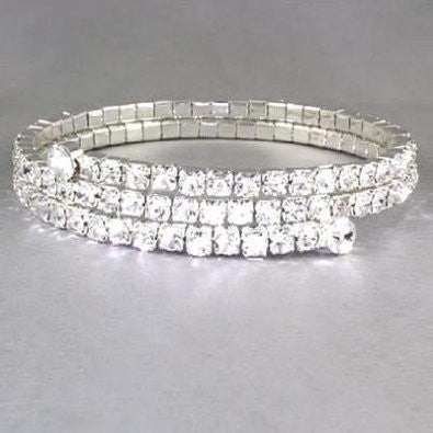 Swarovski Crystal Wrap Bracelet โ Silver Moon Bay