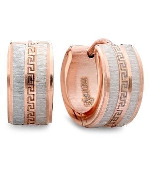 Rose Gold Aztec Design Mini Earrings