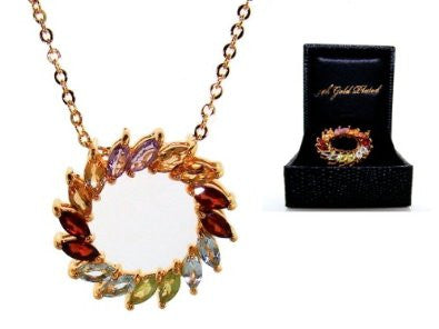 Autumn Wreath Necklace Marquis-Cut
