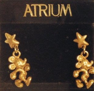 Mickey Mouse Golden Star Earrings