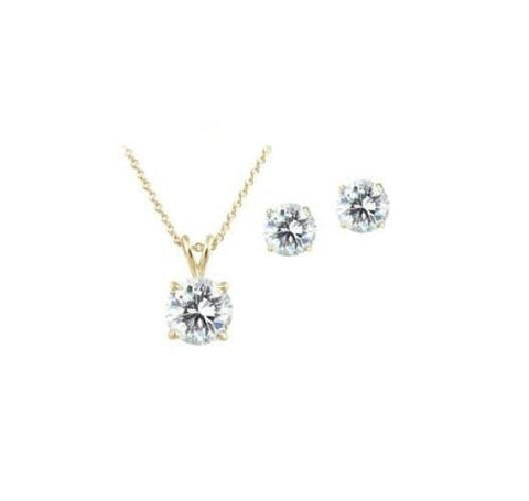 Swarovski Crystal Elements Necklace & Earring Set in 18k Gold.