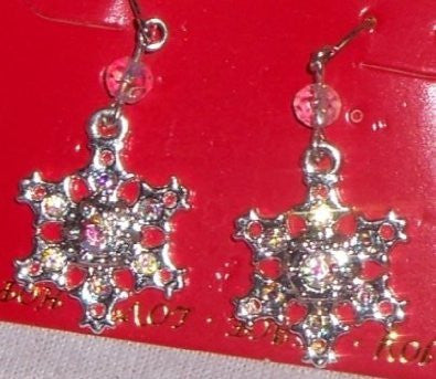 Austrian Crystal Aurora Snowflake Earrings