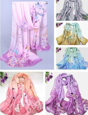 Chiffon Floral Print Scarves