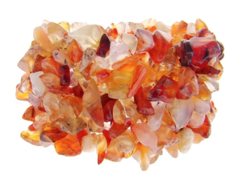 Genuine Semi-Precious Stone Bracelet : Carnelian