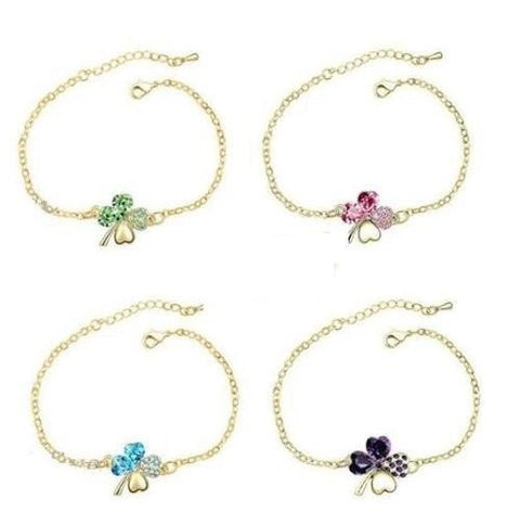 Gold Shamrock Bracelets in Swarovski Elements