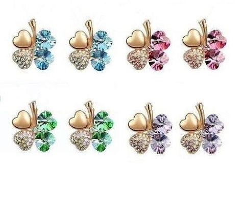 Gold Shamrock Earrings in Swarovski elements
