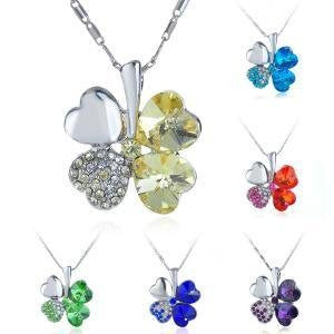 Silver Swarovski Shamrock Necklace