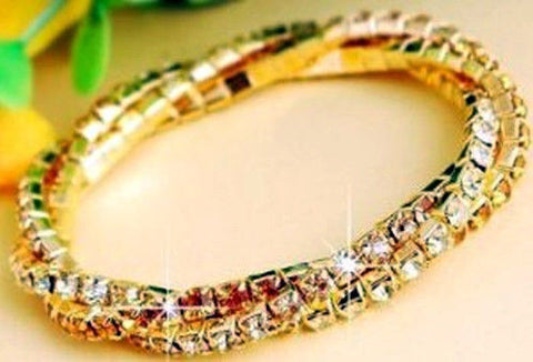 Copy of Swarovski Crystal Triple Twist Bracelet in Silver Overlay