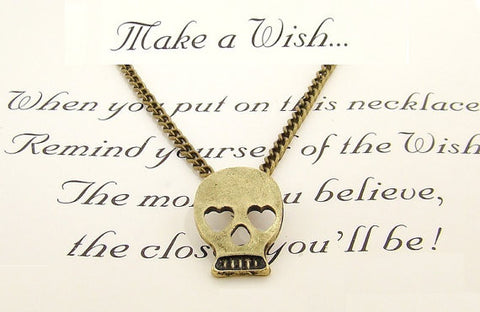 Make A Wish Skull Necklace