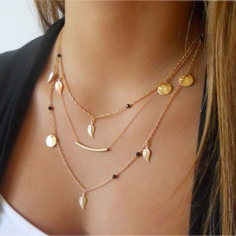 Multi-Layer Golden Bar Necklace