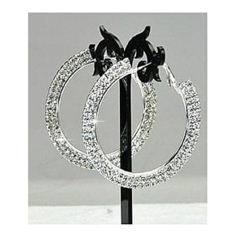 Dounle Crystal Hoop Earrings in Swarovski Elements