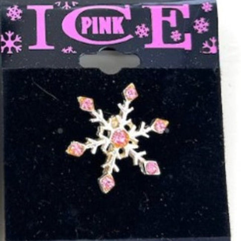 Pink Ice Snowflake Pin