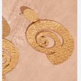 NWT Pretty Little Thing Gold Textured Swirl Disk Statement Earrings