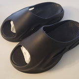 NET PRETTY LITTLE THING - Black Cut Out Rubber Ribbed Sole Slides