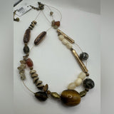 Chico's Tiger’s Eye Layered Necklace with Natural Beads