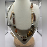 Chico's Tiger’s Eye Layered Necklace with Natural Beads