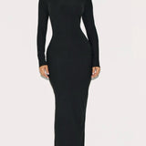 NET Pretty little thing Elegant Black Long Sleeve Dress