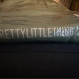 NWT Pretty Little Thing Sage Green Printed Pocket Sweat Shorts 16