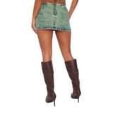 MWT PRETTY LITTLE THING Vintage wash low rise, denim Mini Skirt