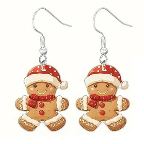 Gingerbread Christmas Holiday Earrings