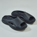 NET PRETTY LITTLE THING - Black Cut Out Rubber Ribbed Sole Slides