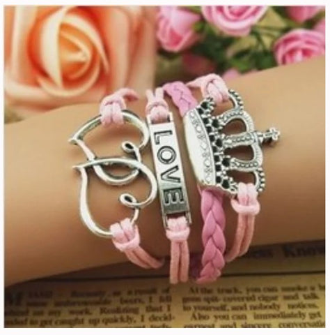 PRINCESS Pink Stacking Bracelet