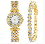 Crystal Band Watch and Bracelet Set
