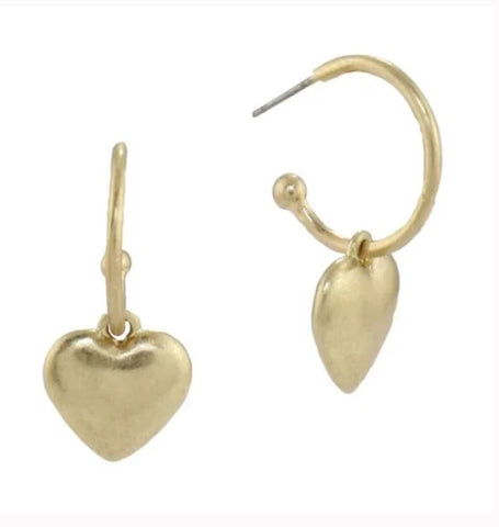 Heart hoop golden earring