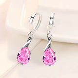 Pink Ice Teardrop Earrings