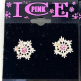Pink Ice Snowflake Earrings