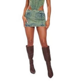 MWT PRETTY LITTLE THING Vintage wash low rise, denim Mini Skirt