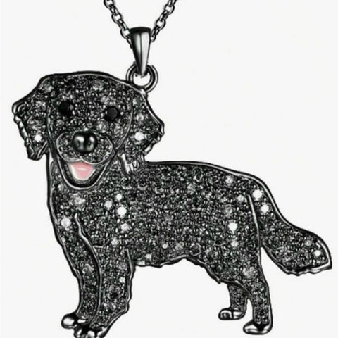 Sparkling Labrador Dog Pendant Necklace
