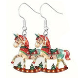 Rocking Horse Christmas Holiday Earrings