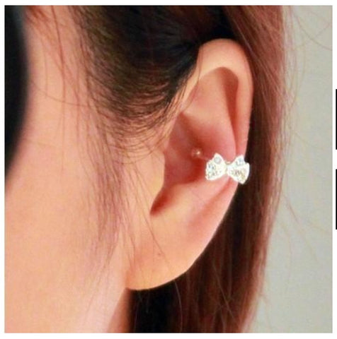 Crystal Bow Ear Cuff