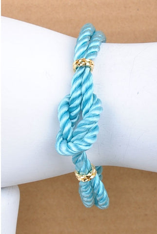 Aqua Love Knot Bracelet