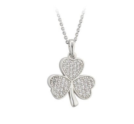 Crystal Shamrock Necklace - (Color Choice)