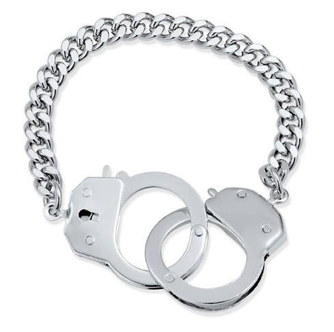 Curb Chain Handcuff Bracelet