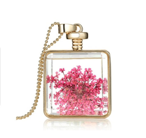 Pink Dandelion Necklace