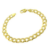 Cuban Link Bracelet 14k Gold Overlay, 7 1/4 inches