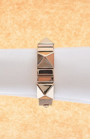 Golden Metallic Pyramid Bracelet