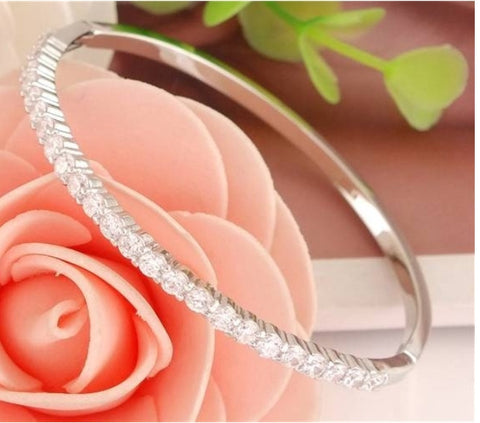 .925 Silver Crystal Tennis Bangle