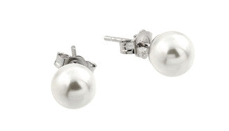 Sterling Silver Pearl 6MM Earrings, Gift-Boxed
