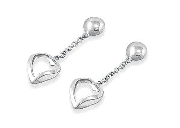 Sterling Silver Heart Dangling Earrings with Heart-Shaped Gift-Box