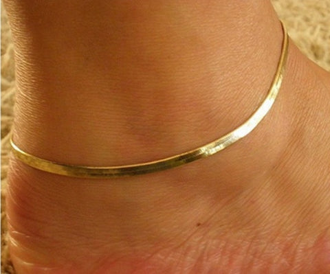 Herringbone Anklet in Gold Overlay