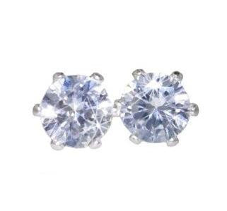 Swarovski Crystal Stud Earrings : Clear (Diamond) Crystal Color in Sterling