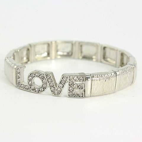 Shimmering Crystal Love Bracelet