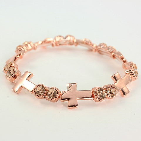 Rose Gold Cross Bracelet